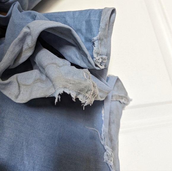 Nasty Gal Blue Stretch Denim Super Flare Star Jeans Stone Wash Tall Fit - sz 6 - Picture 6 of 6